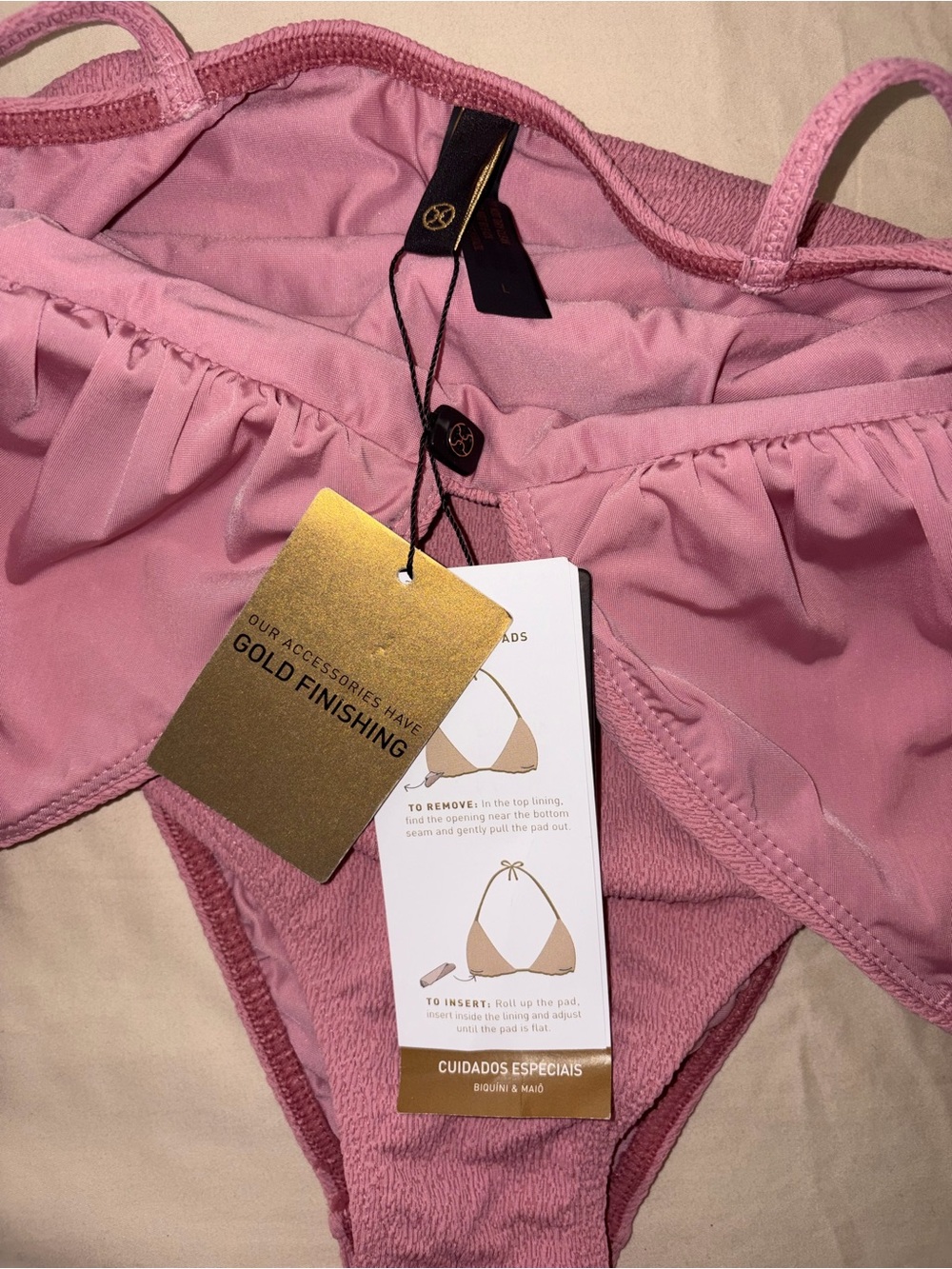 NWT Vix Paula Hermanny Claire swimsuit rose pink L